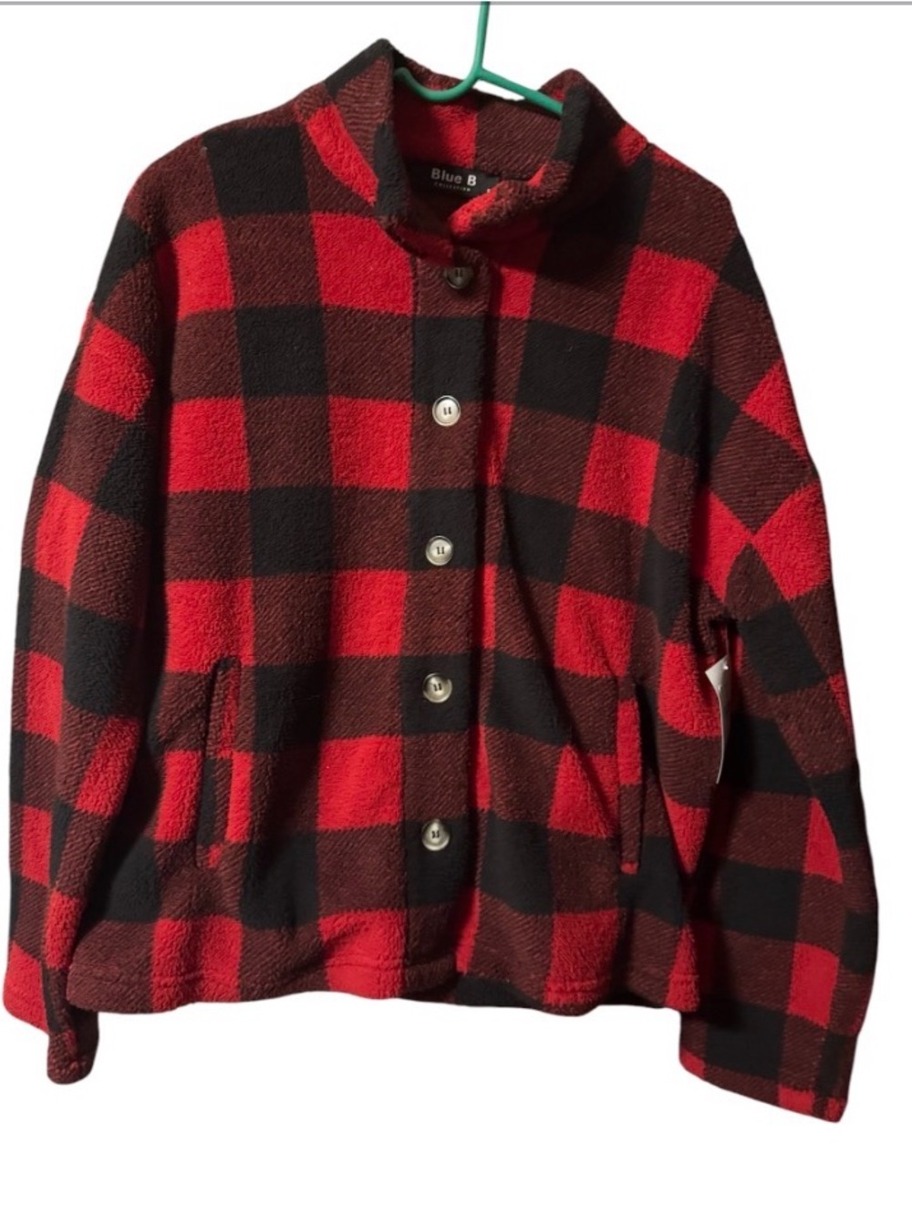 NWT oversized Sherpa buffalo plaid Shacket